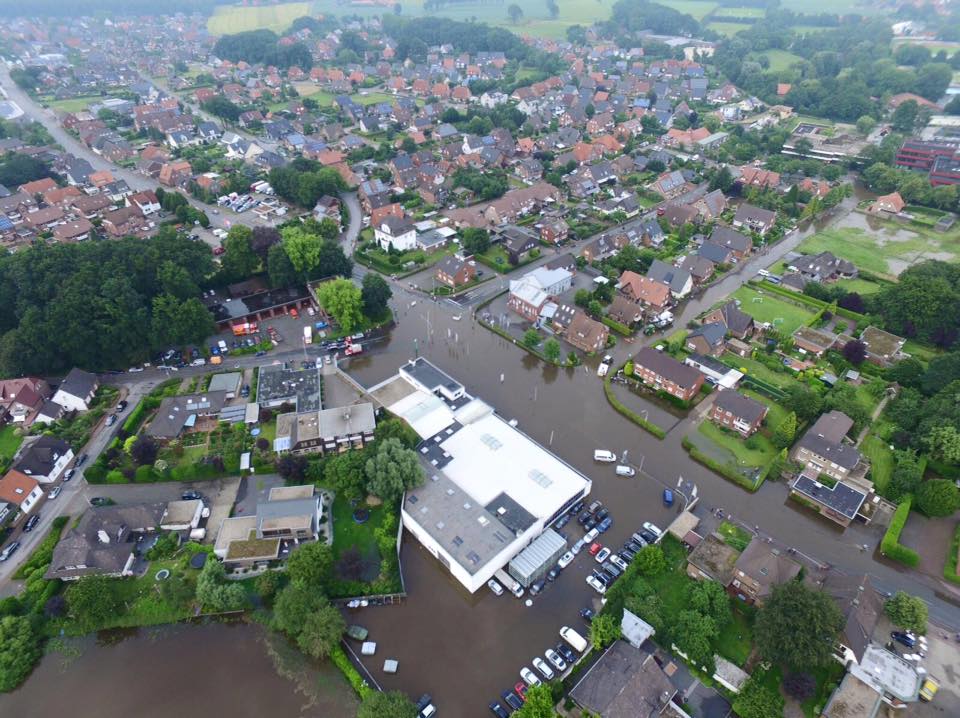 Das verheerende Hochwasser der Berkel im Jahr 2016 überflutetet weite Teile der Stadt - und sorgte für ein UImdenken bei den Hochwasserschutzmaßnahmen.